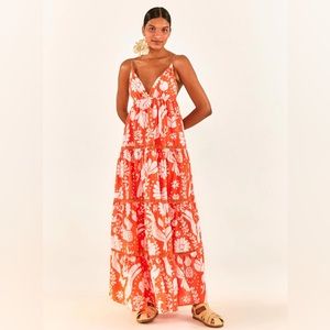 XS, Farm Rio Orange Neon Jungle Dress, NWT